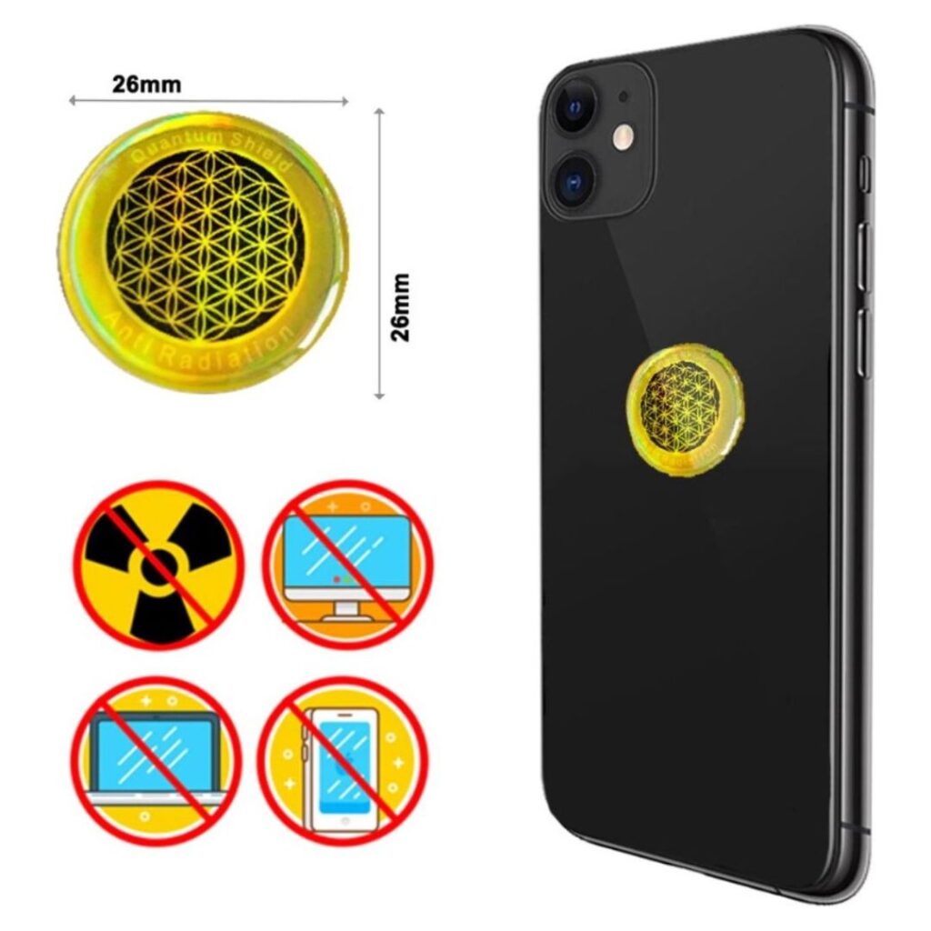 X Anti Straling Sticker Quantum Shield Gold Bescherming G Wifi Emf Flower Of Life